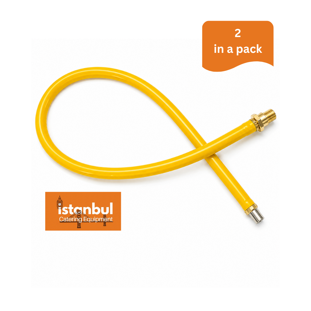 Yellow Gas Pipe Set of 2 Commercial Catering Yellow Gas Pipe 120 cm X 2