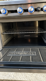 Commercial Natural Gas Imperial Six Burner Range Oven With Heavy Duty Castors