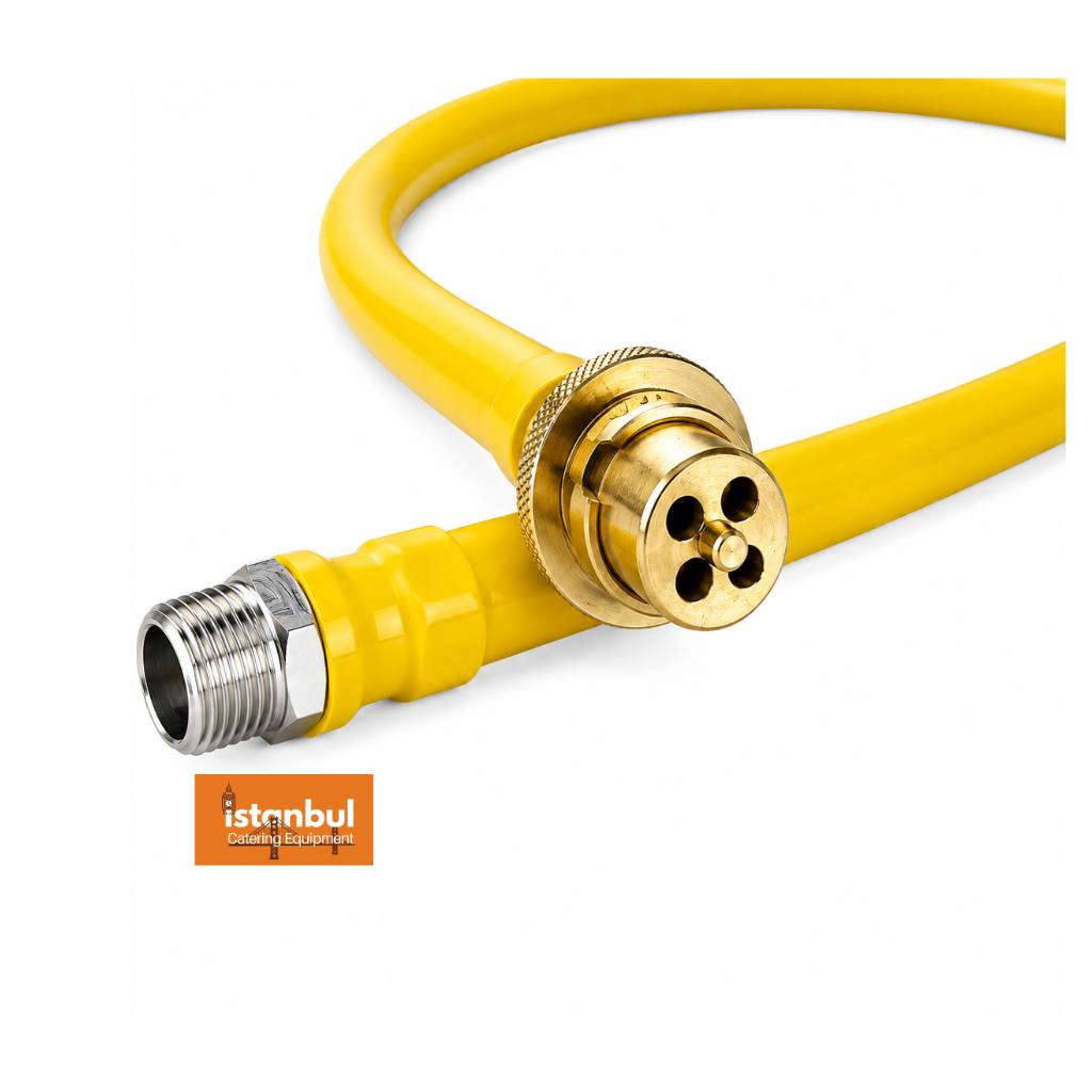 For Takeaway Cafe Pub Yellow Gas Pipe Commercial Catering Push and Twist 120 cm