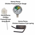 Henny Penny Pressure Fryer Gauge 16910, Rear Spring 75293 and Gong Brush 12116
