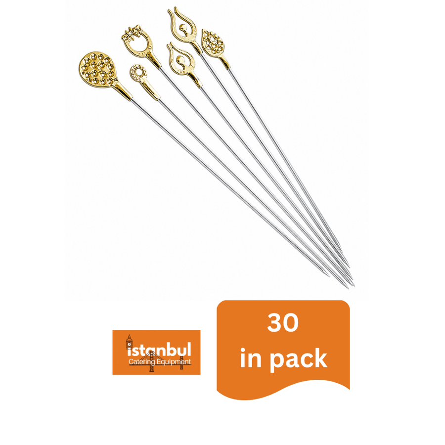 30 Archway 46 cm Chicken Lamb Skewers - Perfect for Kebab Shops and Home Barbecues