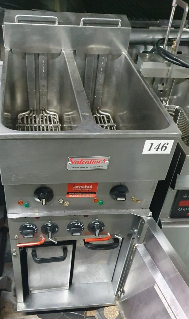 Valentine V2200T | Electric Chips Fryer | Twin Tank | Total 23.6kw 3 Phase Turbo