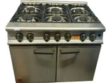 Falcon 6 Burner Dominator Plus G3101 Natural Gas Oven Range - Professional Kitchen Cooker