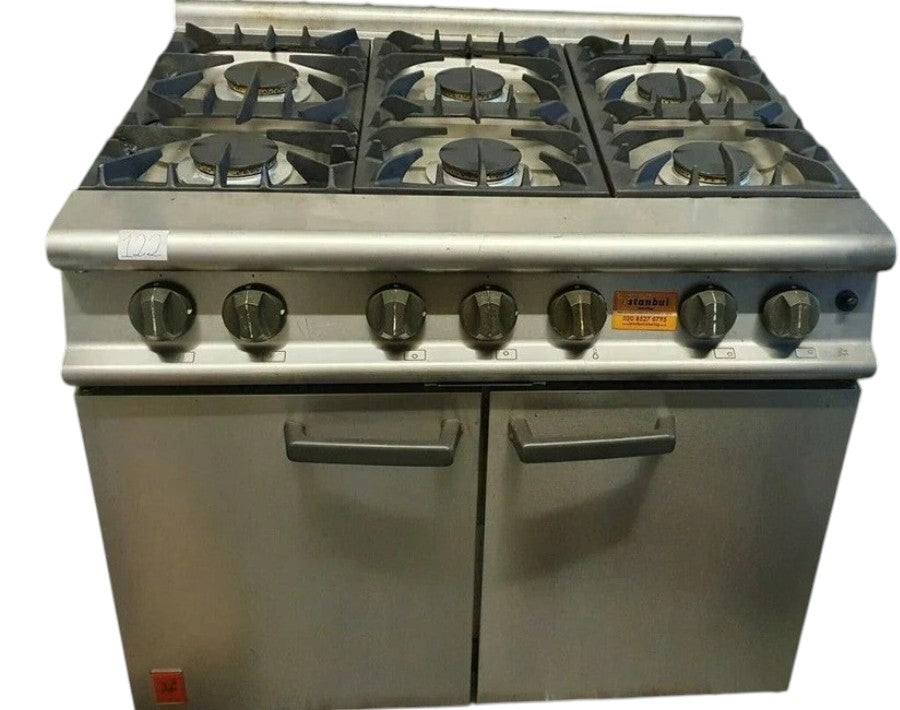 Falcon 6 Burner Dominator Plus G3101 Natural Gas Oven Range - Professional Kitchen Cooker