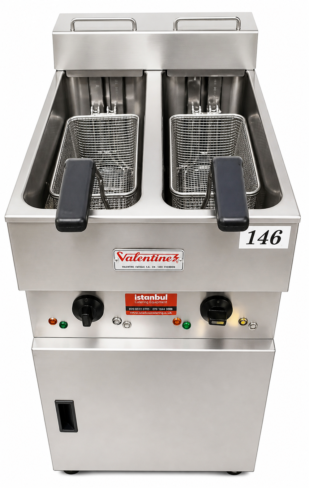 Valentine Electric Fryer V2200T - 2 Tank 2 Basket 3 Phase 23.6kw Serviced Turbo