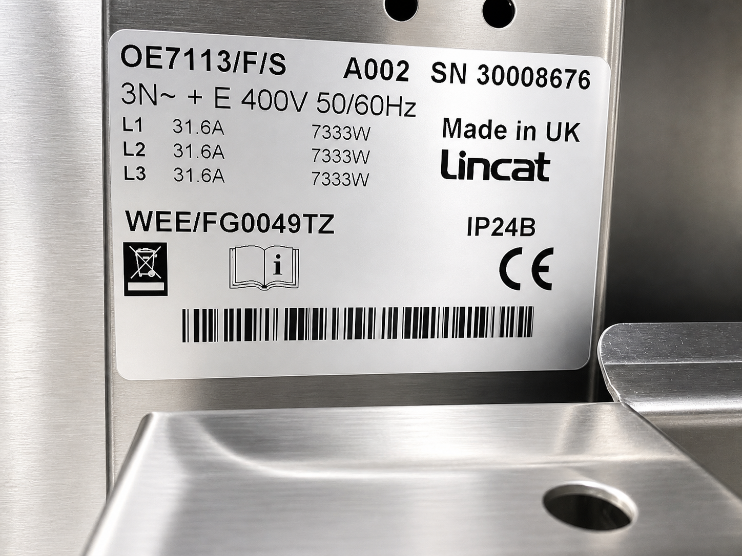 Lincat Opus 700 Double Electric 3 Phase Filtration Fryer OE7113/F/S