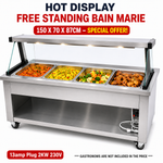 HOT DISPLAY FREE STANDING BAIN MARIE 150 X 70 X 87CM SPECIAL OFFER!