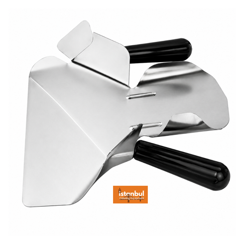 Chips Professional Heavy Duty Chip Scoop - A perfect metal tool for fast, mess-free serving of French fries and other fried foods, designed for restaurants and food trucks.