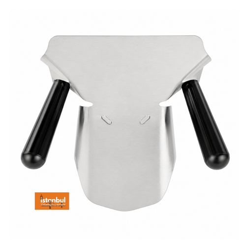Double Handle Heavy Duty Chip Scoop - Ergonomic design offering a secure grip, ideal for quick servings of fries, crafted from high-quality metal.