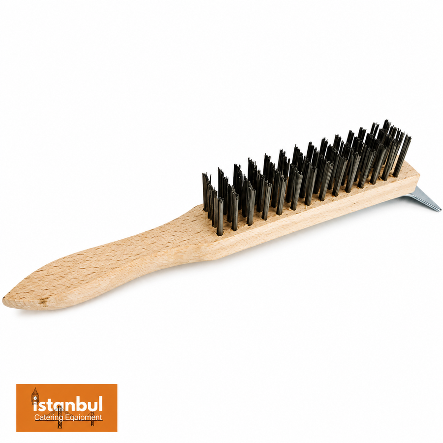 Set of 3 Charcoal Grill Cleaning Brushes with 5 Row Wire Design for Efficient Grill Maintenance
