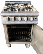 Falcon 4 Burner Dominator Plus Oven Range G3161  Natural Gas with Feet Mint