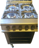 Falcon 4 Burner Dominator Plus Oven Range G3161  Natural Gas with Feet Mint