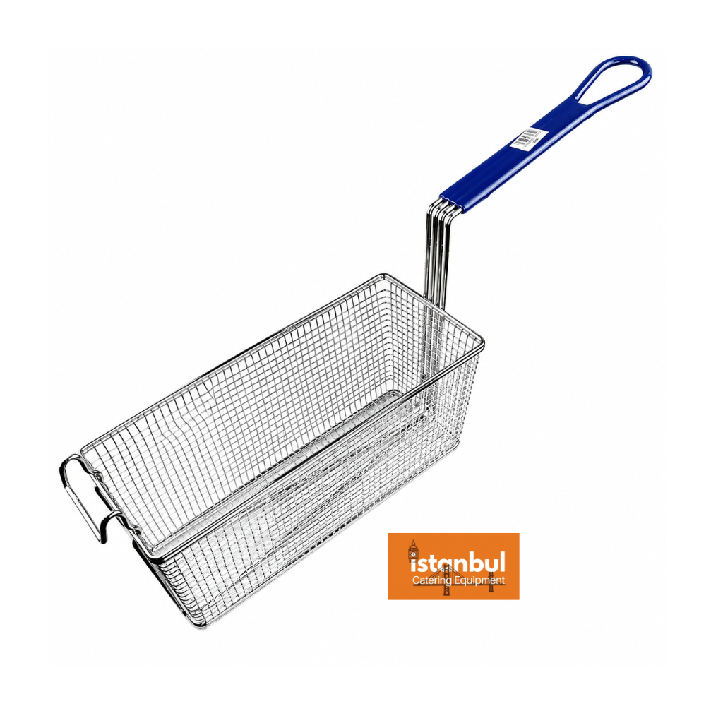 Blue Seal Fryer Basket GT45/GT46 018019 - Durable Chrome Metal, Ergonomic Handle, 340mm Size