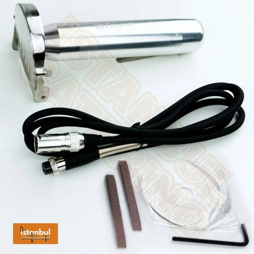 Close-up of EasyCut Doner Kebab Machine showcasing the high-quality metal head and durable UK 3-pin plug cable, ideal for effortless kebab slicing.