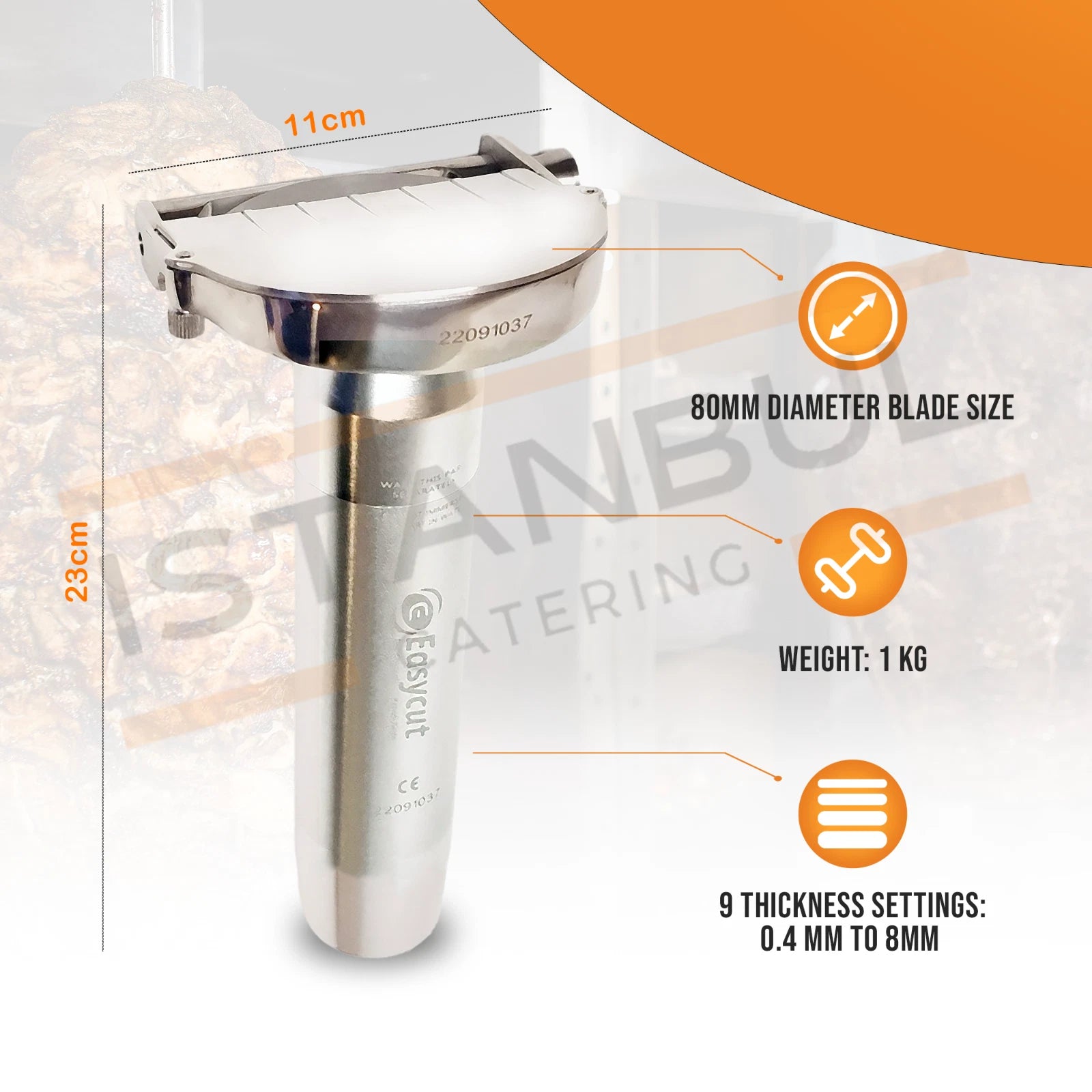 EasyCut Doner Kebab Machine demonstrating heavy-duty construction, ideal for restaurants and food stalls.