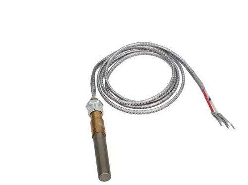 Close-up of the Blue Seal Gas Fryer 018093 Shielded Armoured 2 Wire Thermopile showing its robust armoured lead.