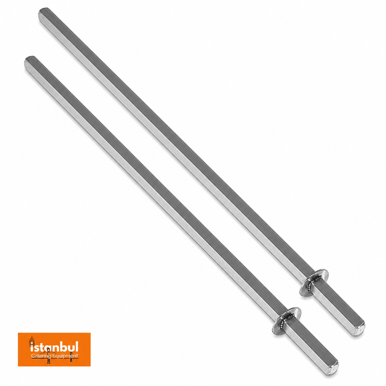 2x Stainless Steel Kebab Skewer 81cm for Kebab Machines - Durable Cooking Rods