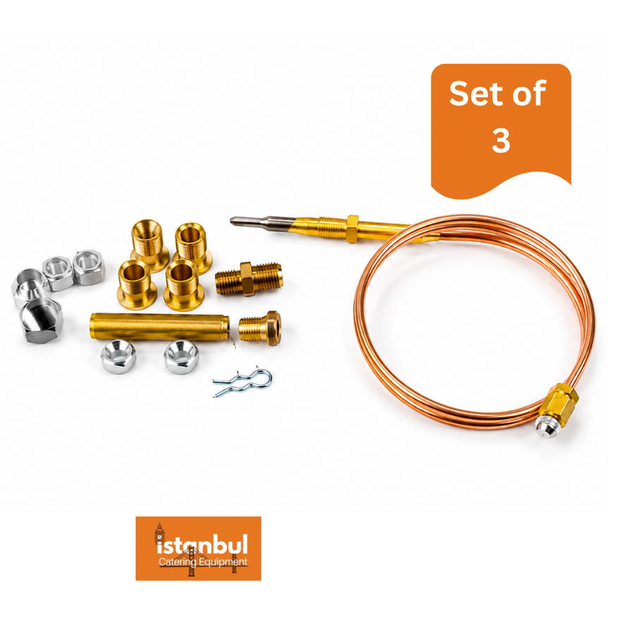 Set of 3 Super Universal 600 mm Gas Oven Pilot Thermocouple Kit 600 mm Cooker X3