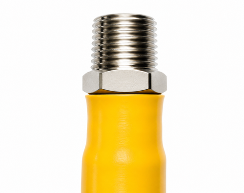 1/2" X 1200mm Durable Gas Pipe with Yellow Heatshrink Coating - Easy Installation & Safety