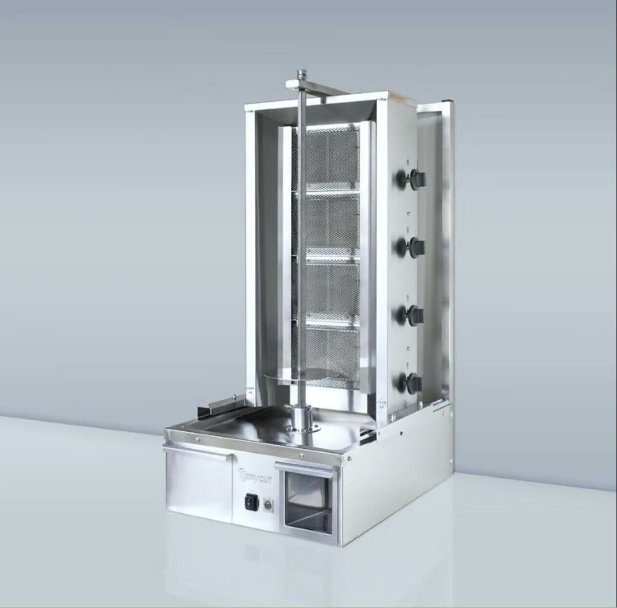 Easycut Kebab Machine Doner Shawarma with 4x burners designed for perfect kebab cooking, showcasing its sleek design and user-friendly interface.