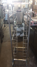 Stainless Steel 12 Tray Preparation Trolley with Wheels - Efficient Kitchen Storage Solution