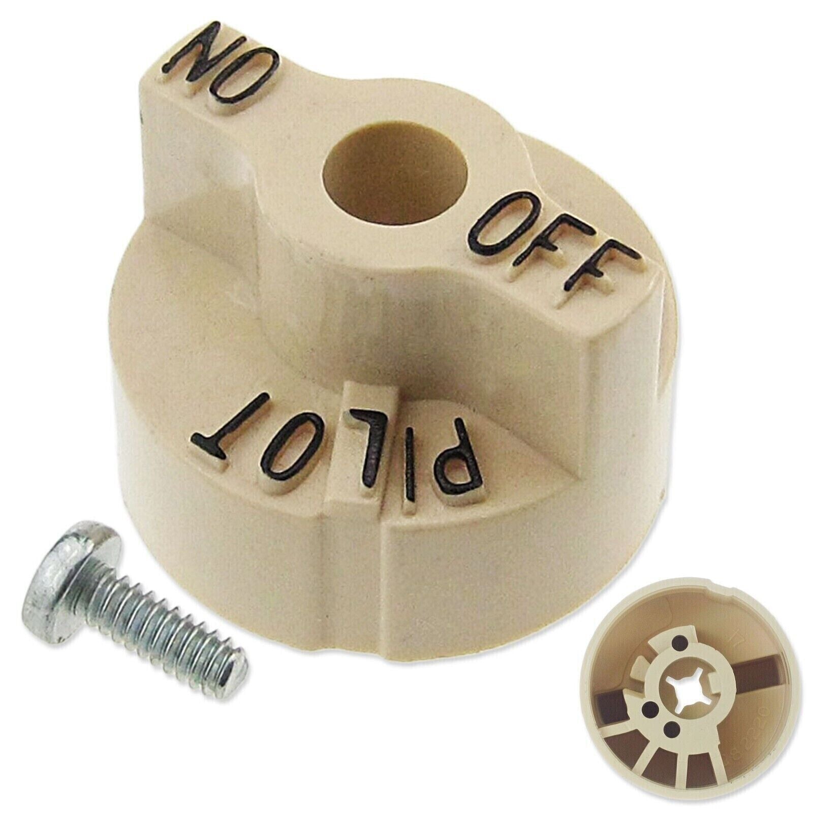 Pitco Gas Fryer Knob Control Valve Beige Dial Genuine Knob Parts P6071267 35c 45 installed on a gas fryer, demonstrating its perfect fit.