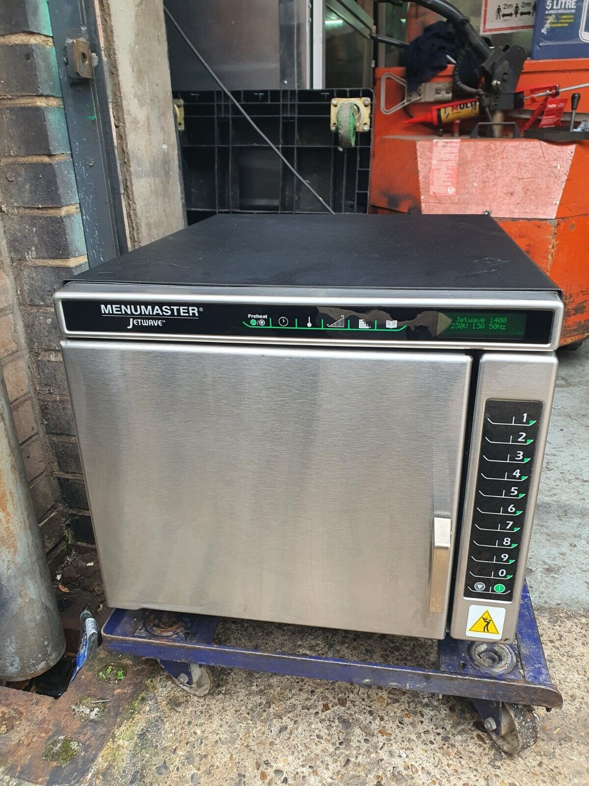 Menumaster JET514U Combi Microwave CR855 showcasing its sleek stainless steel design and large 34L capacity, ideal for busy commercial kitchens.