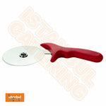 Red Handle Commercial Pizza Cutter with Durable Stainless Steel Blade - Effortless Slicing