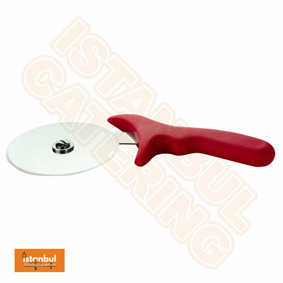Red Handle Commercial Pizza Cutter with Durable Stainless Steel Blade - Effortless Slicing