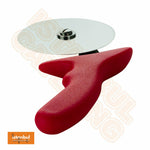 Red Handle Commercial Pizza Cutter with Durable Stainless Steel Blade - Effortless Slicing