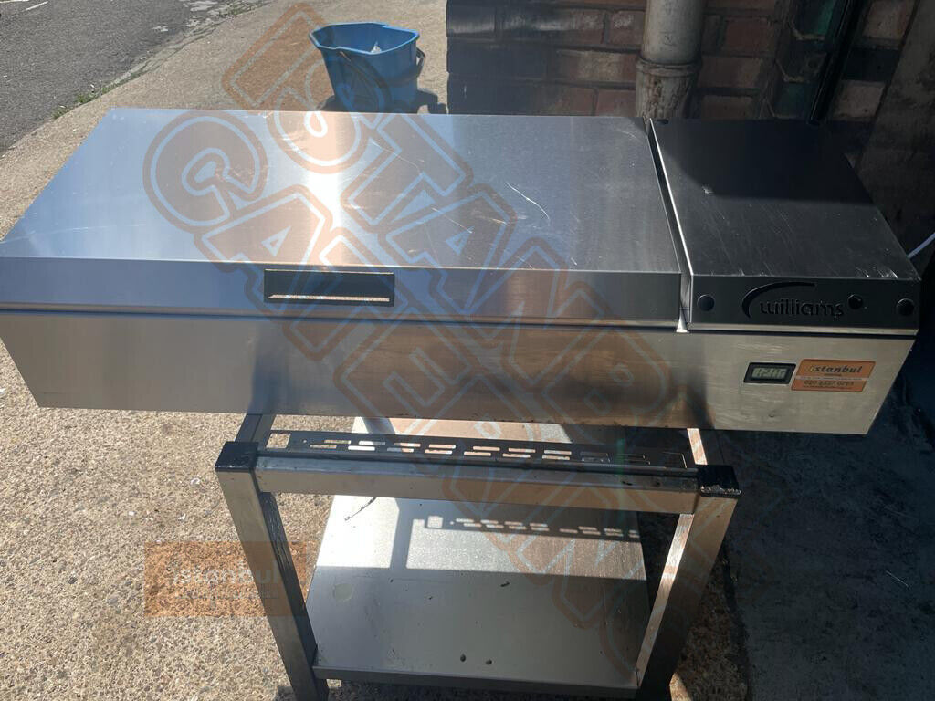 Williams TW9 R1 refrigeration unit for salad, preparation, and garnish station with stainless steel finish, ensuring freshness of ingredients.