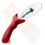 Red Handle Commercial Pizza Cutter with Durable Stainless Steel Blade - Effortless Slicing