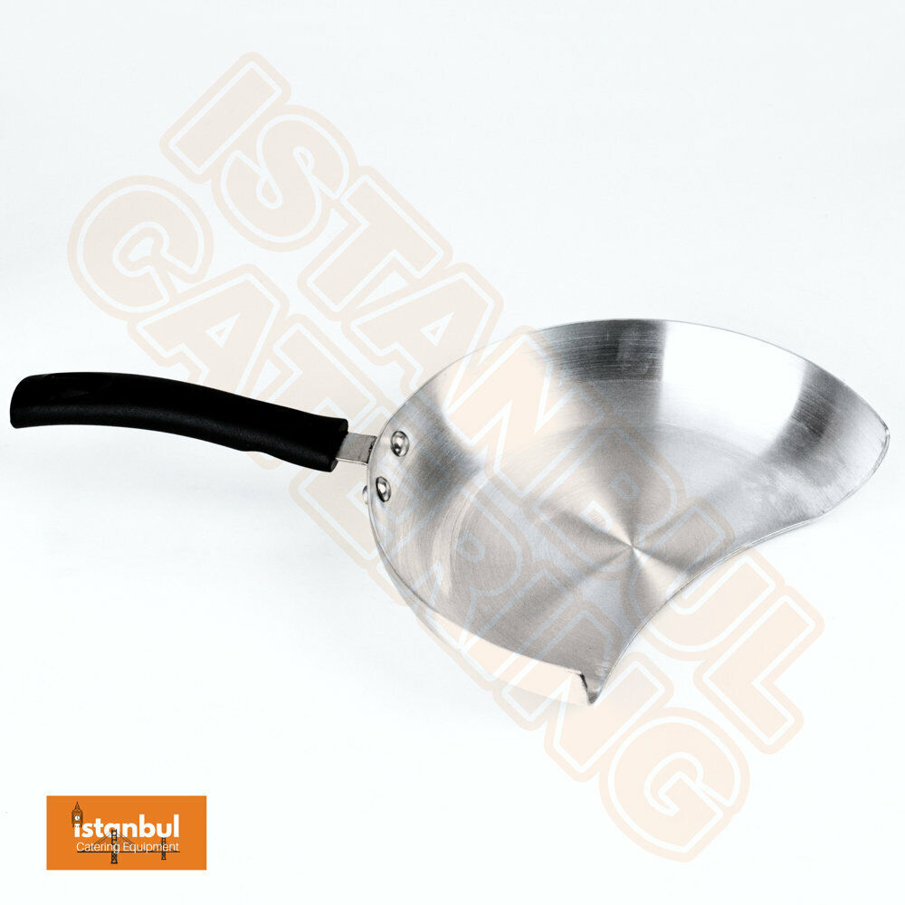 Kebab Catcher Doner Chicken Shawarma Meat Catcher Pan by ARCHWAY, featuring a unique moon shape and ergonomic handle for effortless meat catching from doner machines.
